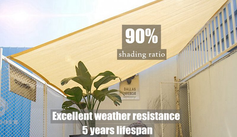 Beige Sun Shade Sail Home Garden Awnings Outdoor Protection Covers Sun Shelter Canopy Square Patio Glass House Customized Size