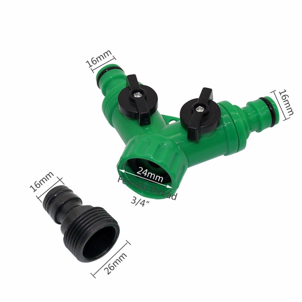 1set 3/4"Female Thread Y Shape Connector With 3/4"Male Thread Tap Nipple Joint Quick Coupling Drip Garden Irrigation System tool