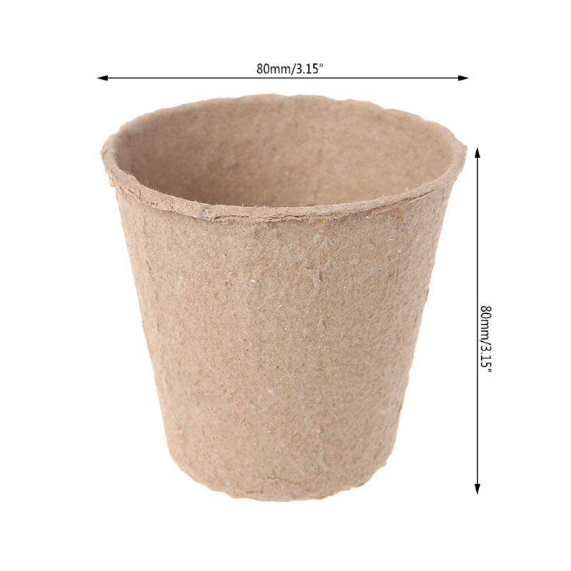 50Pcs 2.4" Paper Pot Plant Starters Seedling Herb Seed Nursery Cup Kit Organic Biodegradable Eco-Friendly Home Cultivation