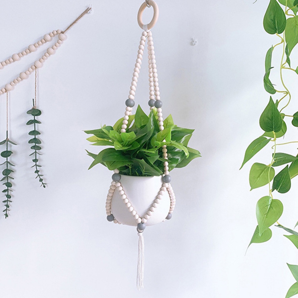 Vintage Macrame Hanging Baskets Handmade Wood Bead Tassel Flowerpot Net Plant Hanger Holder Hanging Flowerpot Basket Pot Holder Vintage Macrame Hanging Baskets Handmade Wood Bead Tassel Flowerpot Net Plant Hanger Holder Hanging Flowerpot Basket Pot Holder